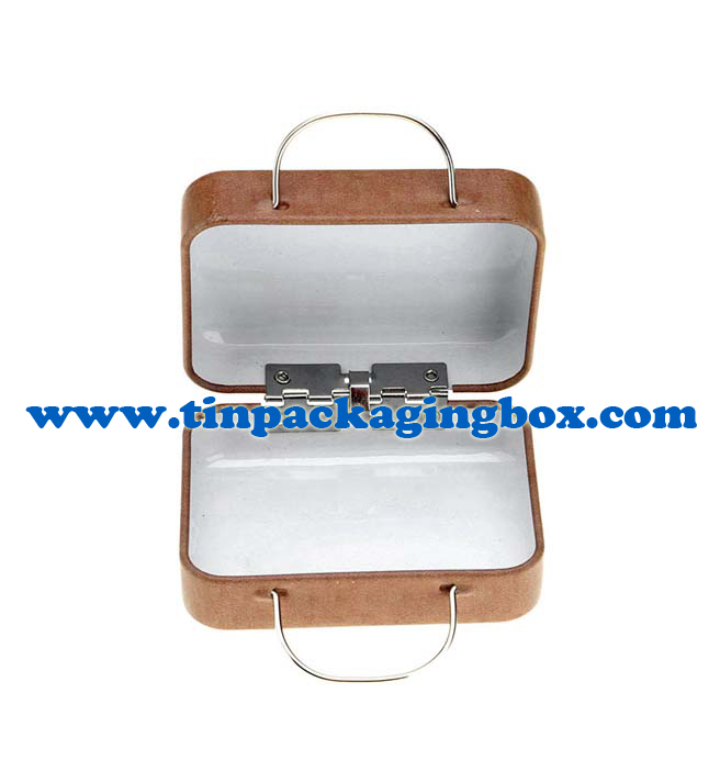 gift tin suitcase tin box with handle for wedding to pack chocolate or candy