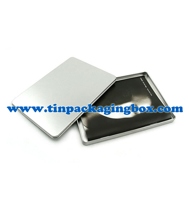 rectangular shape empty plain silver postcards tin boxes