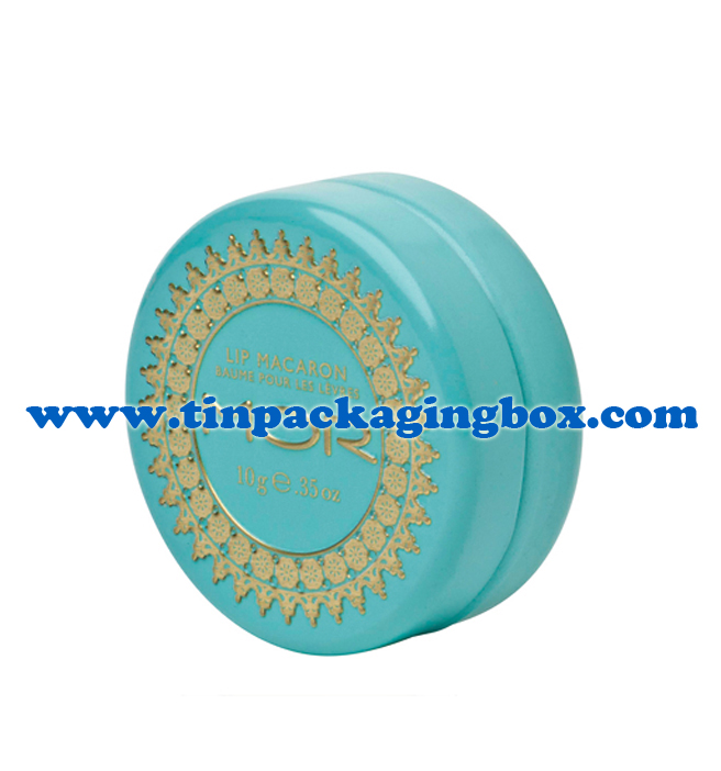 10g small round lip balm tin container with embossing Logo