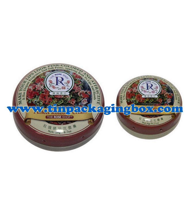 mini size 0.21 oz and 0.7 oz round shape lip balm tin container