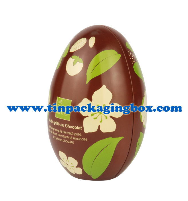 Egg shape chocolate tin box for Easter holiday