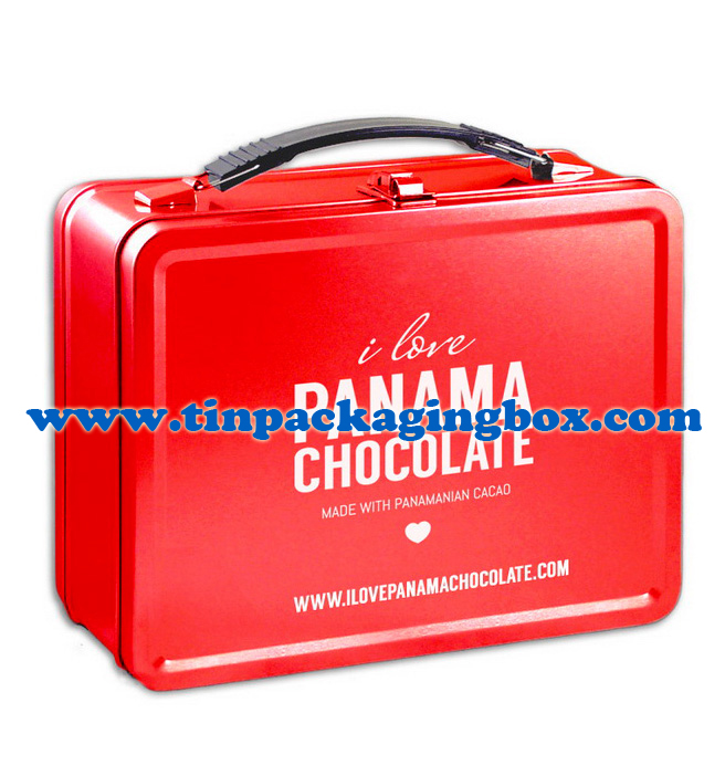 Blank Large Silver Tin Lunch Box with Custom Label