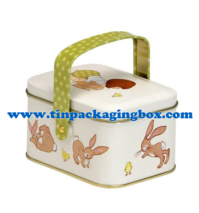 wedding favor cute candy tin box with handle