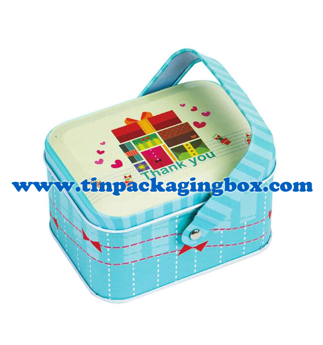 wedding favor cute candy tin box with handle