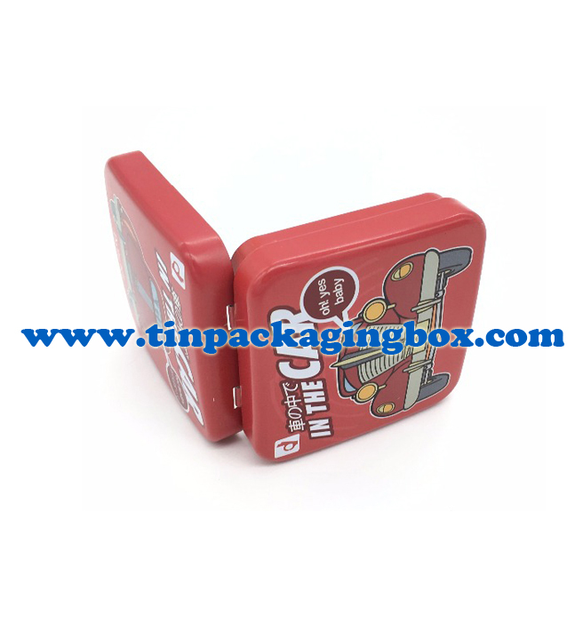 custom order mini square Condoms tin box