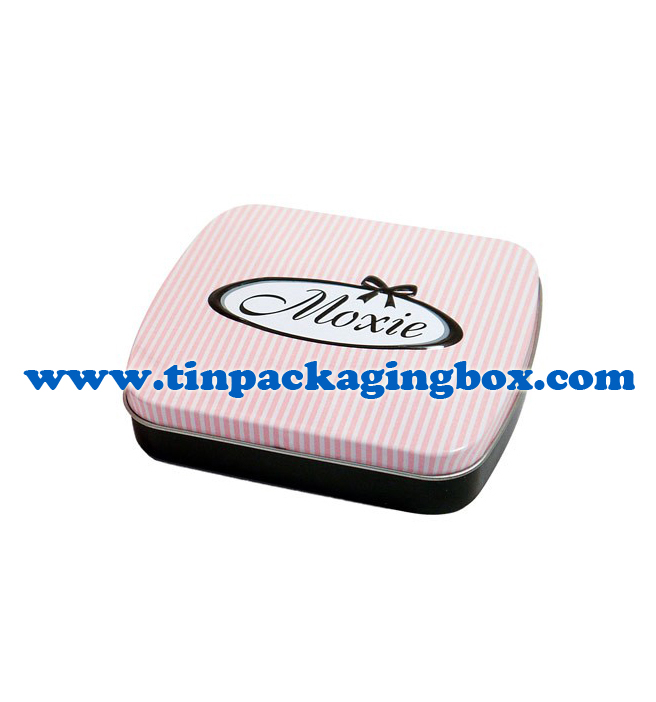 mini size hinged lid sanitary pad tin box
