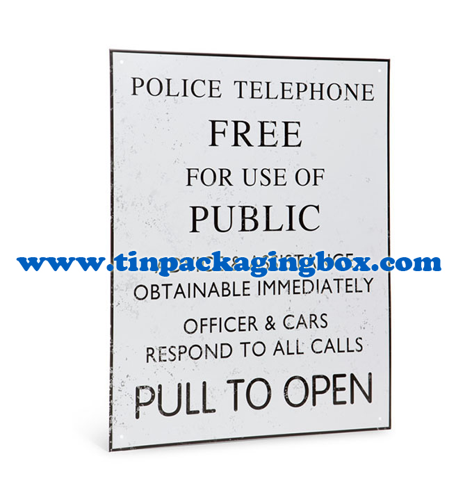 large size metal tinplate sign tin poster public warning board 405x316mm