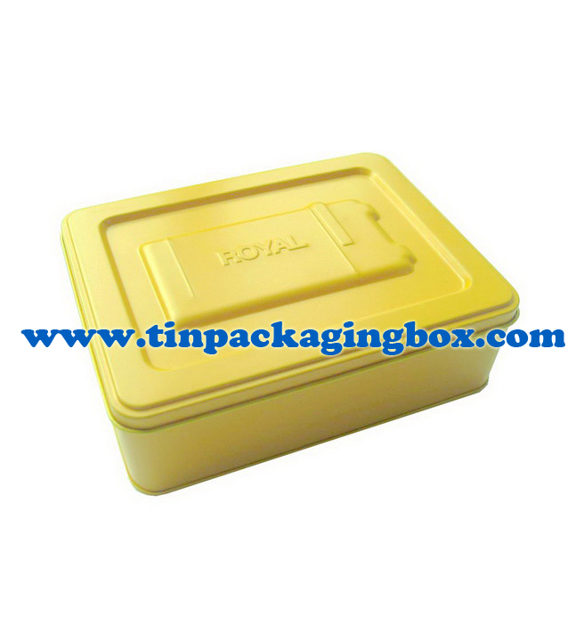 rectangular shape perfume bottle tin box with embossing