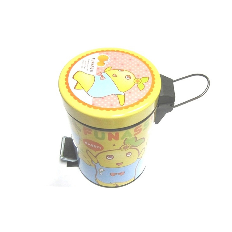 custom printing metal tin pedal bins with plastic bucket 3Litres in gift box