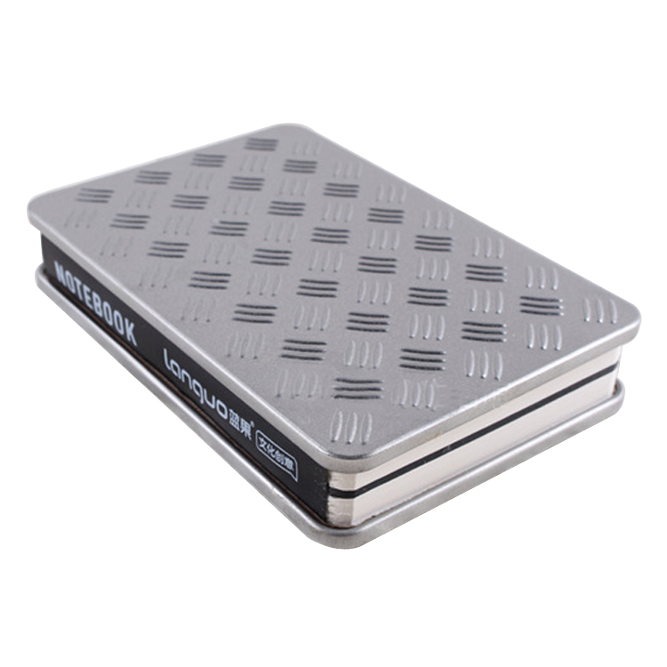 custom printing metal tin notebook cover embossing allowed