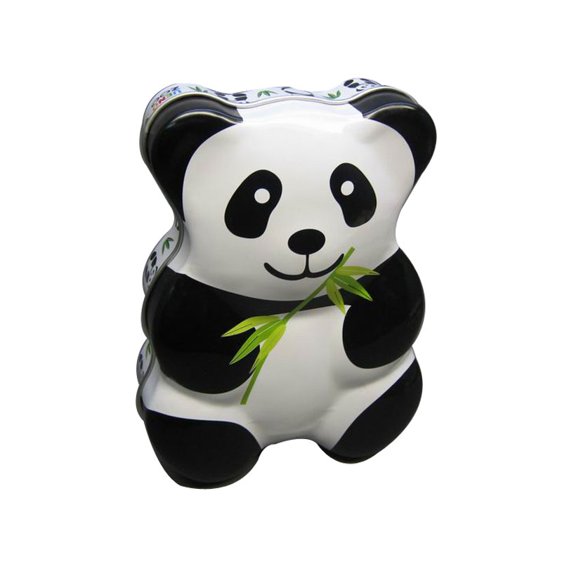 Fancy Teddy Bear Panda Design tin box for chocolate candy cookie lollipop packaging