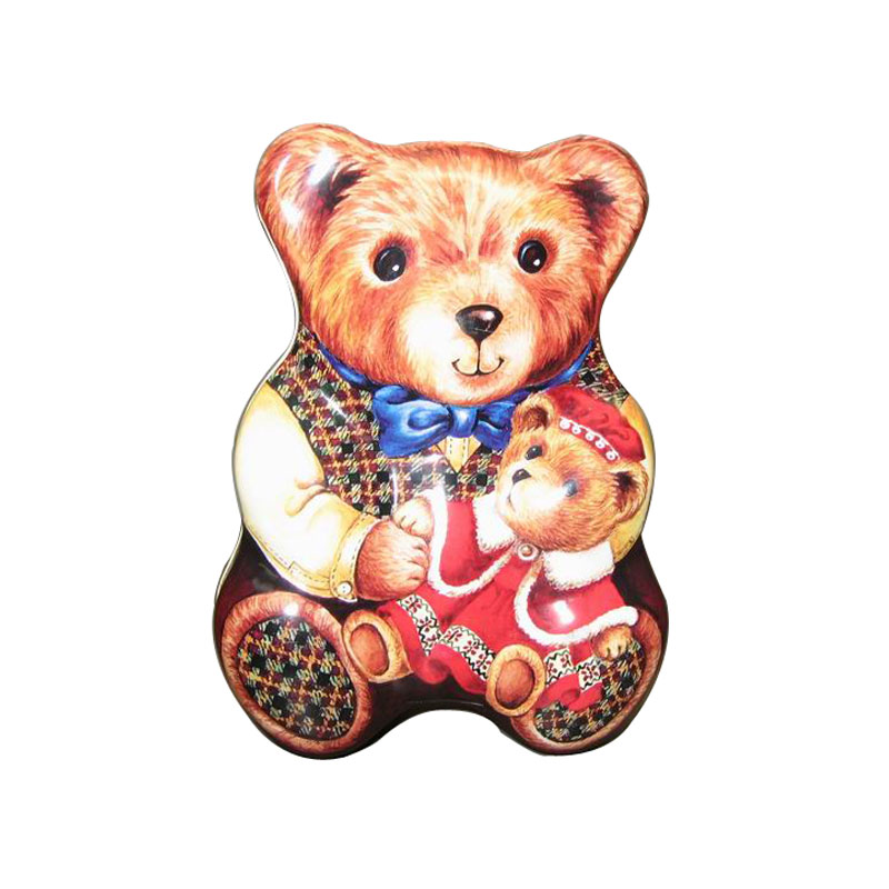 Fancy Teddy Bear Panda Design tin box for chocolate candy cookie lollipop packaging