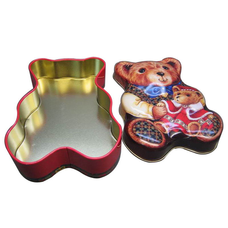 Fancy Teddy Bear Panda Design tin box for chocolate candy cookie lollipop packaging