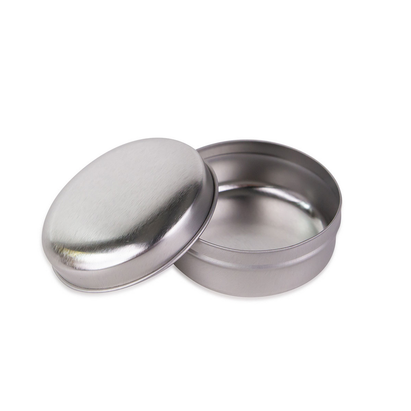 silver color 3oz 90ml small round aluminum tin container metallic box