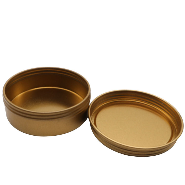 4oz gold color round candle tin container with screw lid