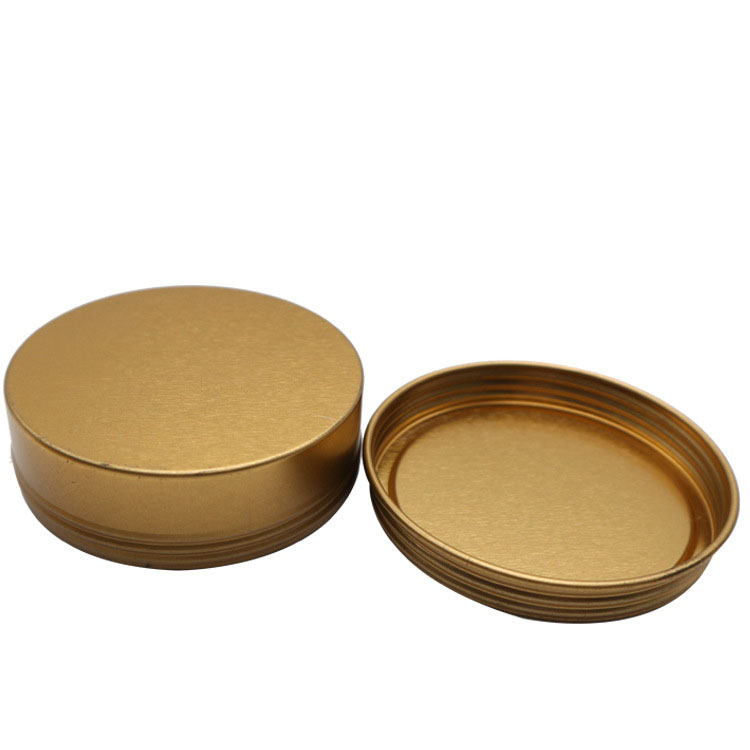 4oz gold color round candle tin container with screw lid