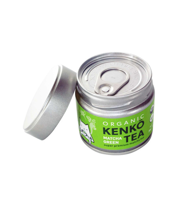 Matcha Green Tea Powder Tin Box with Screw Lid and Peel Off Inner lid