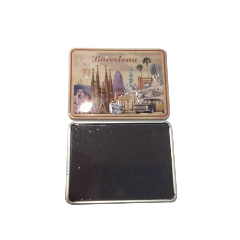 Souvenirs 3D fridge magnet with metal tin plate cover & embossing