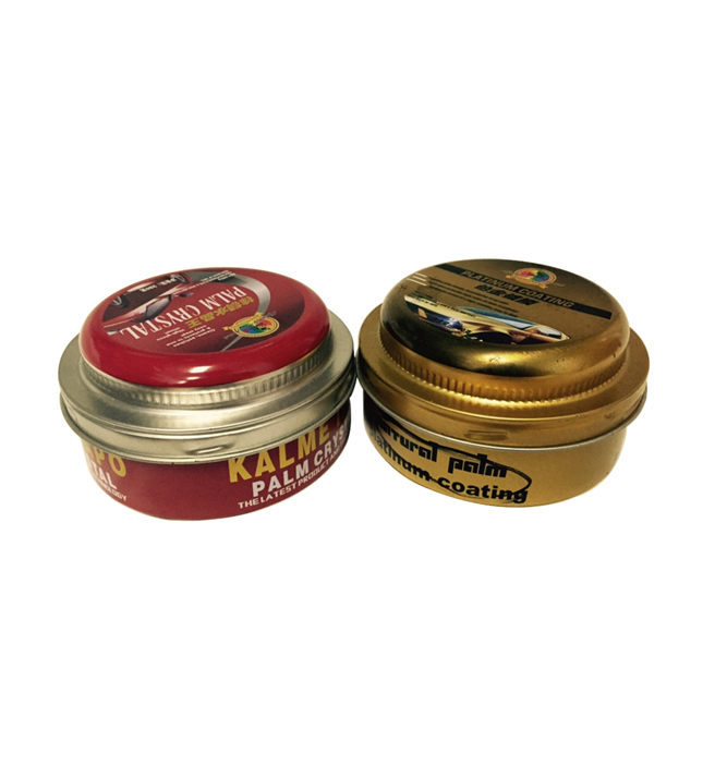 metal tin car wax can polish container with foam 200g