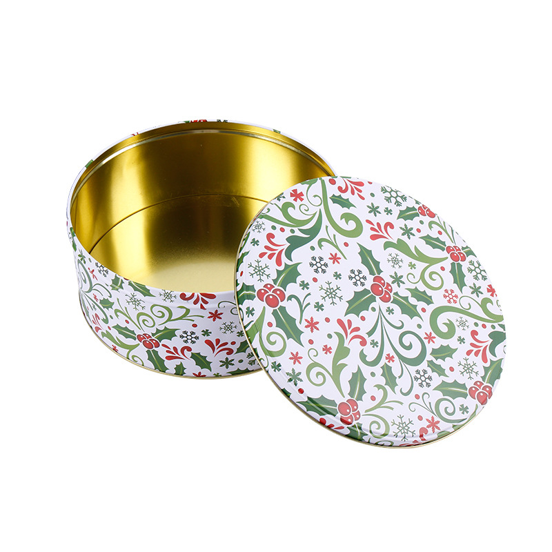 round cookie tin box bakery cans metal container
