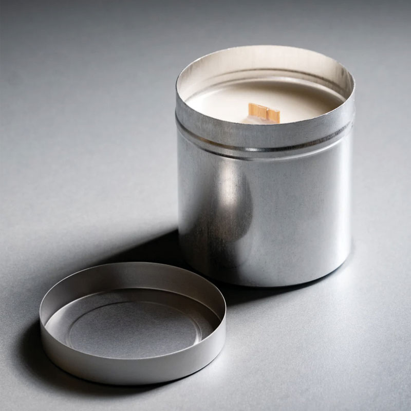 Silver plain Aluminum Candle Container 10 oz