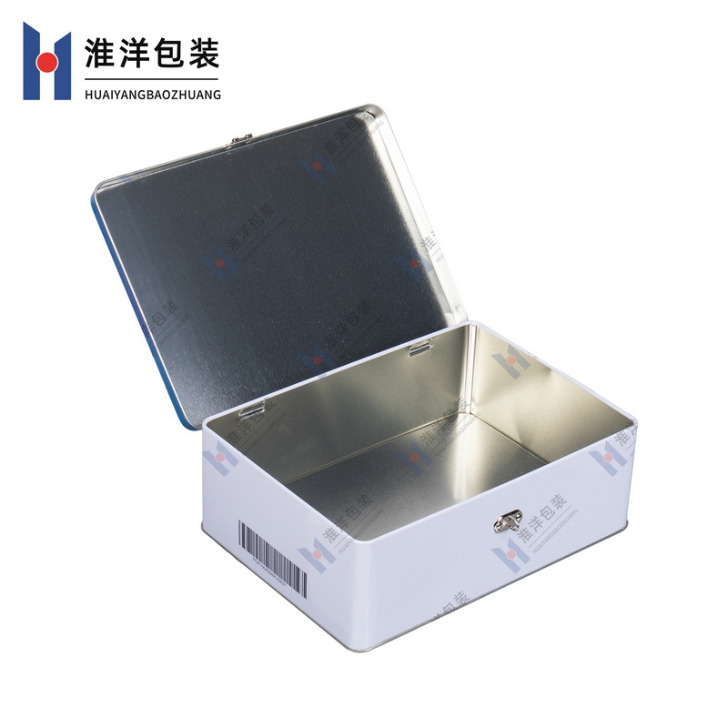 Personalized printing rectangular shape storage metal tin box for adult products with lock