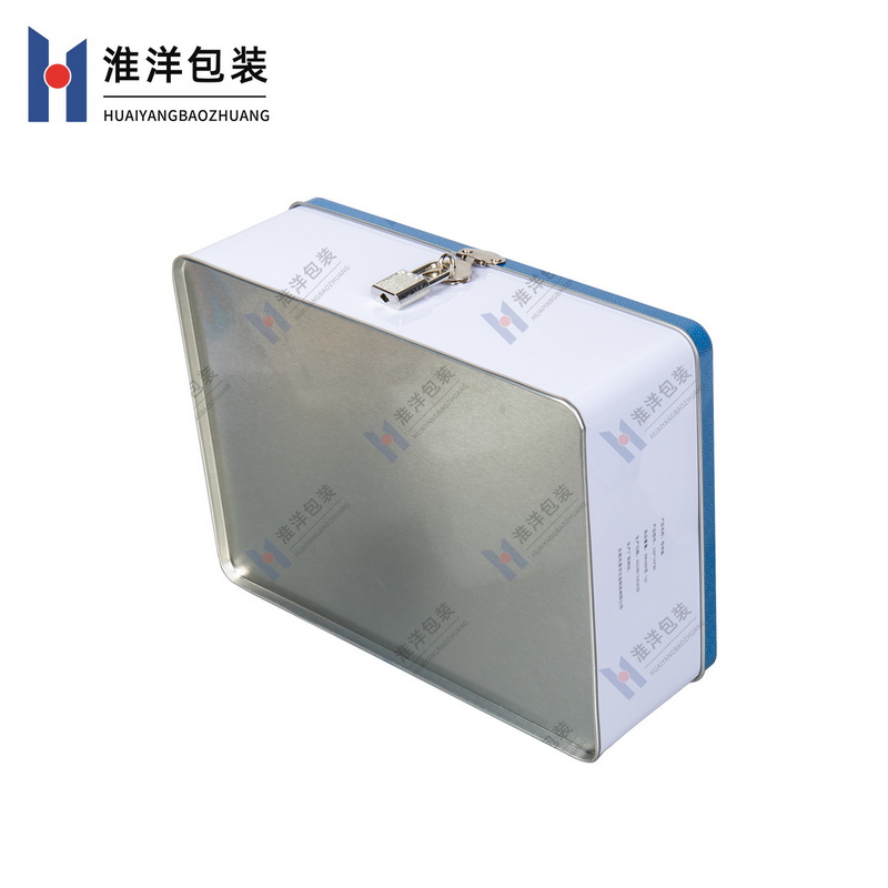 Personalized printing rectangular shape storage metal tin box for adult products with lock