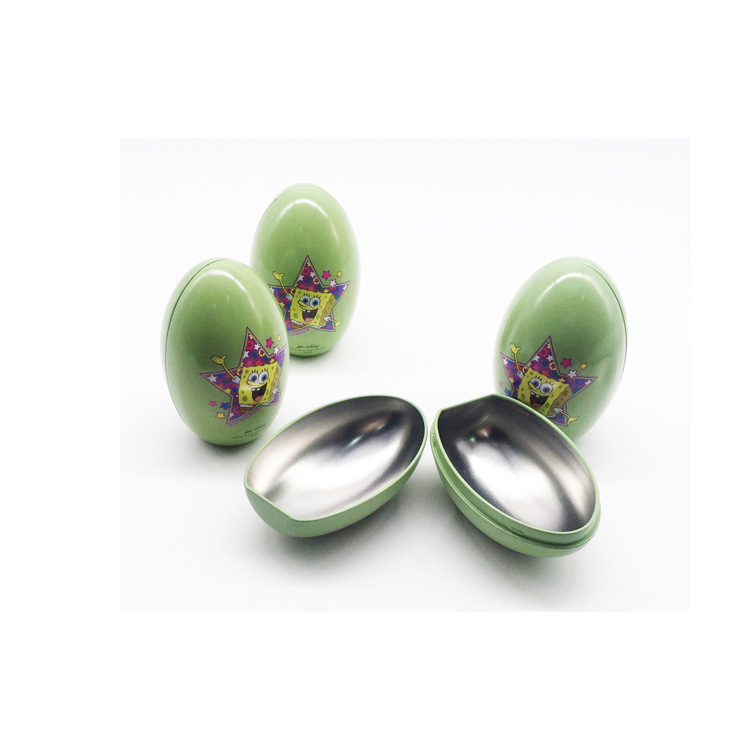 2-pieces Large Easter Egg Tinplate Flat Bottom