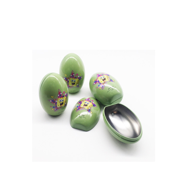 2-pieces Large Easter Egg Tinplate Flat Bottom