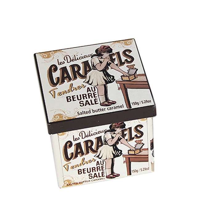 Square Tin Candy Packaging Container with Sharp Corners & Square Edges Recycled Materials for Cookie & Chocolate