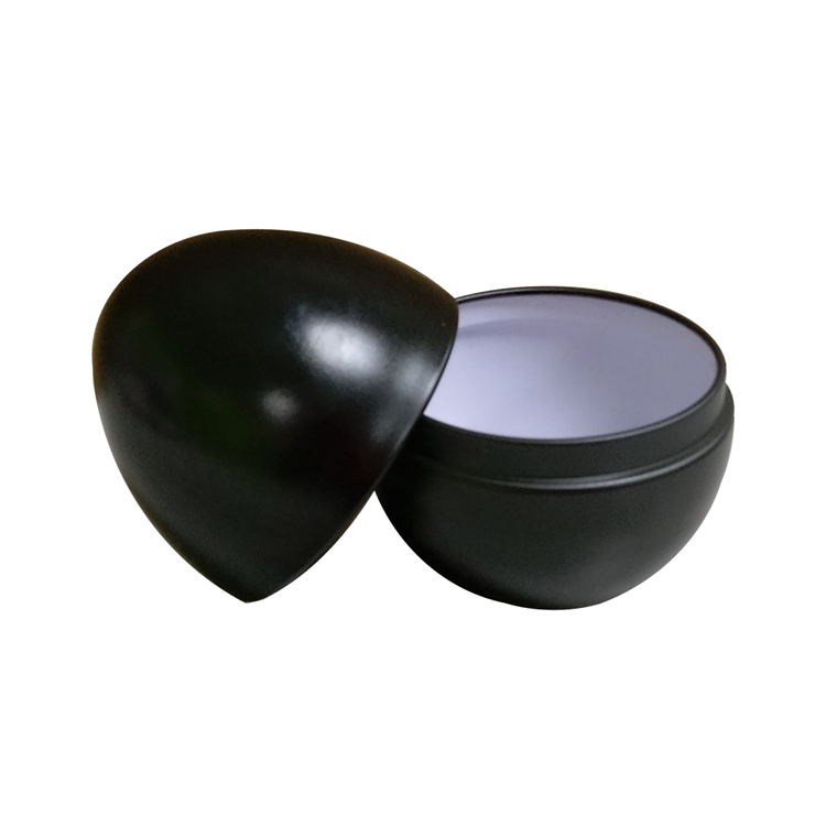 2 parts small egg shape jewelry tin box with foam and pad for ring and ear stud