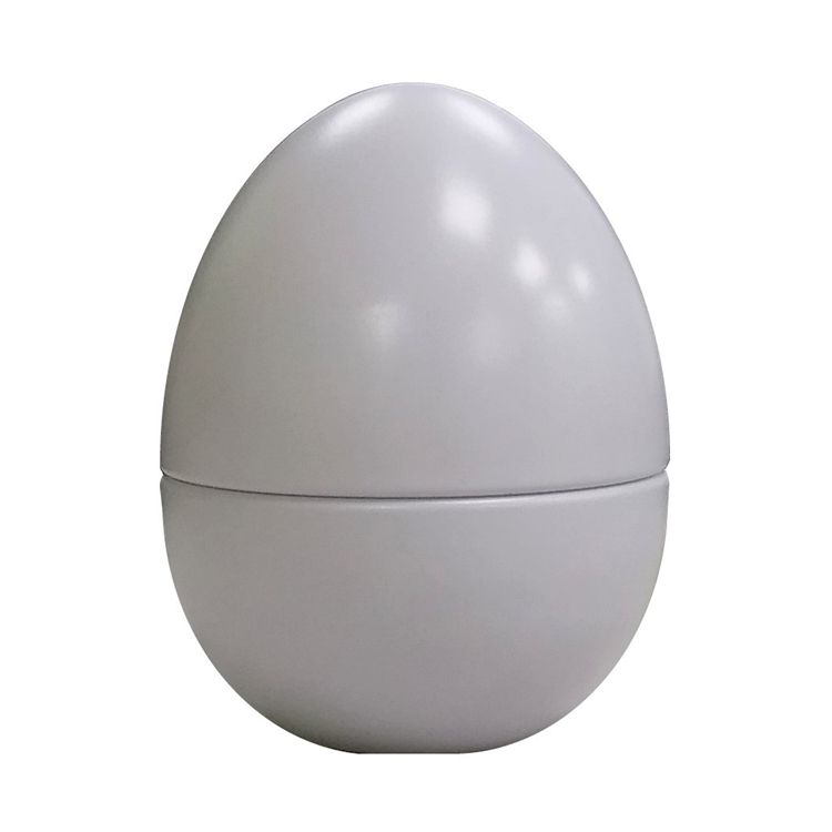 2 parts small egg shape jewelry tin box with foam and pad for ring and ear stud