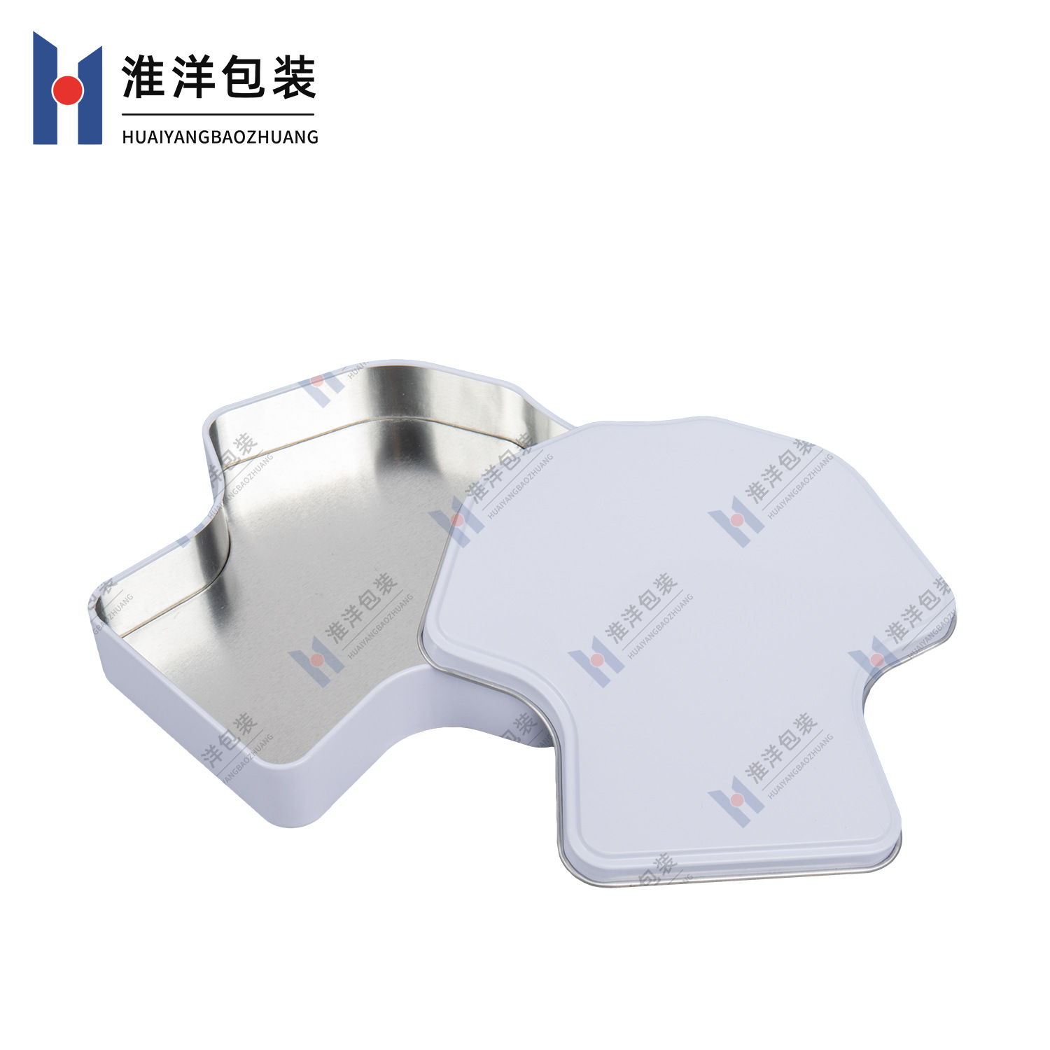 Customizable Embossed Recyclable Tinplate T-shirt Shaped Container for Facial Masks Clothing Packaging