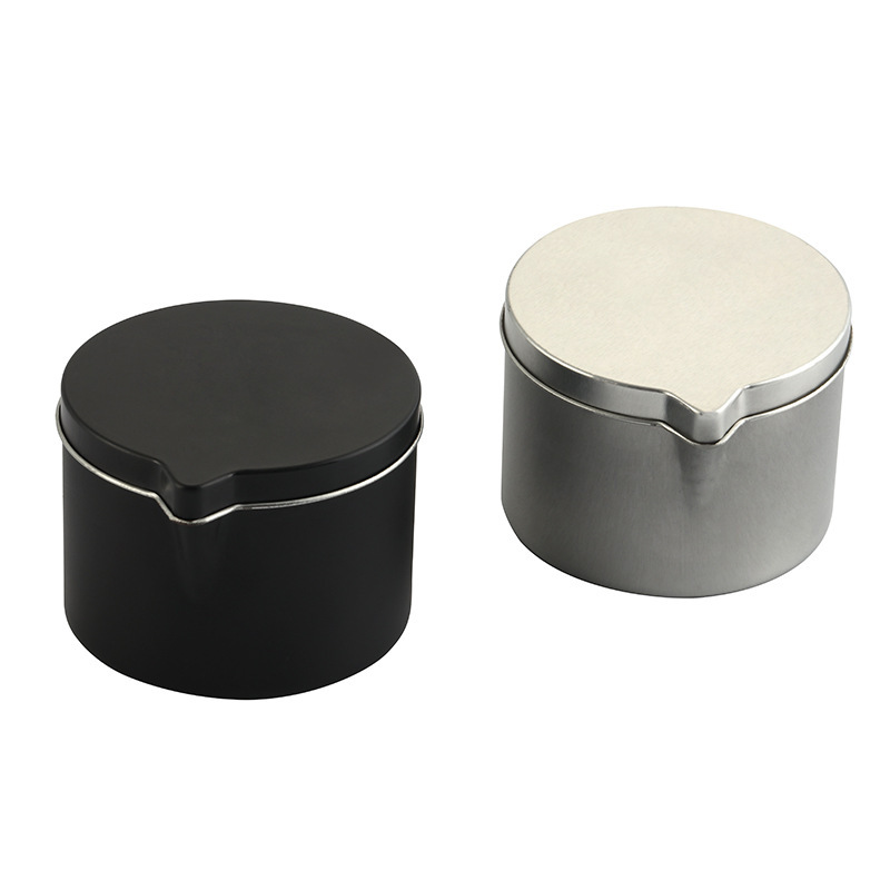 2oz 4oz 6oz 8oz Tinplate Round Candle Tins with Spout Lid and Recycled Materials