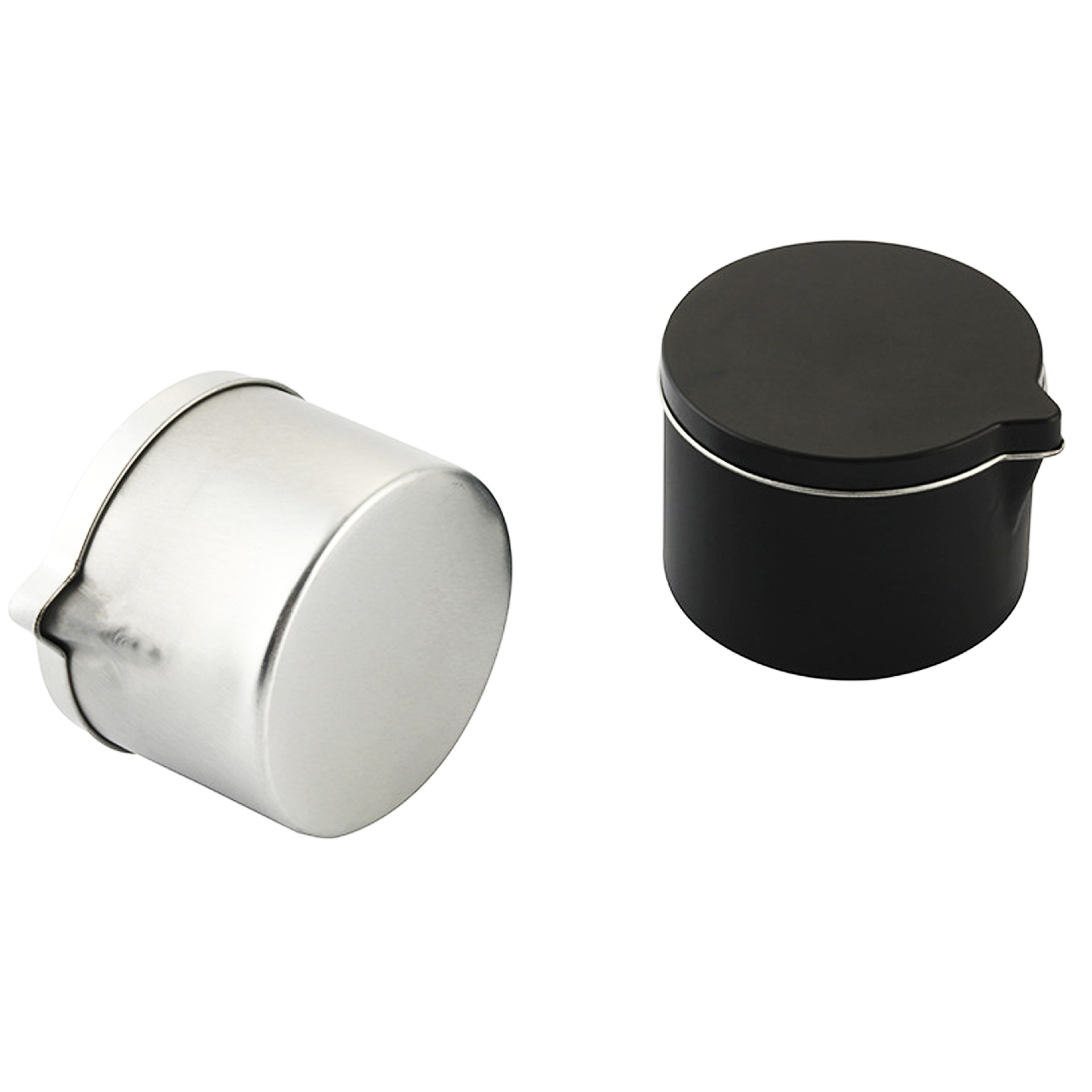 2oz 4oz 6oz 8oz Tinplate Round Candle Tins with Spout Lid and Recycled Materials