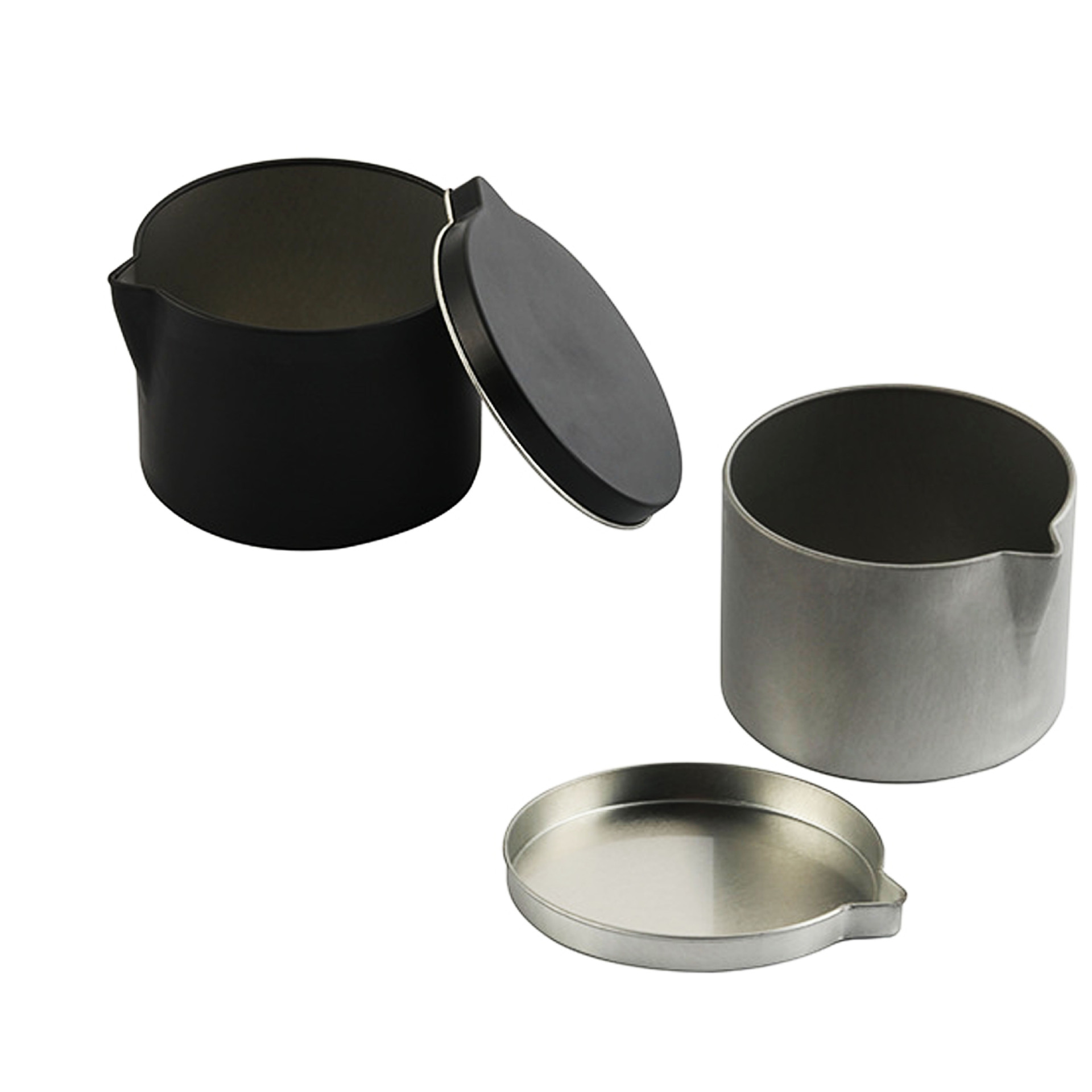 2oz 4oz 6oz 8oz Tinplate Round Candle Tins with Spout Lid and Recycled Materials