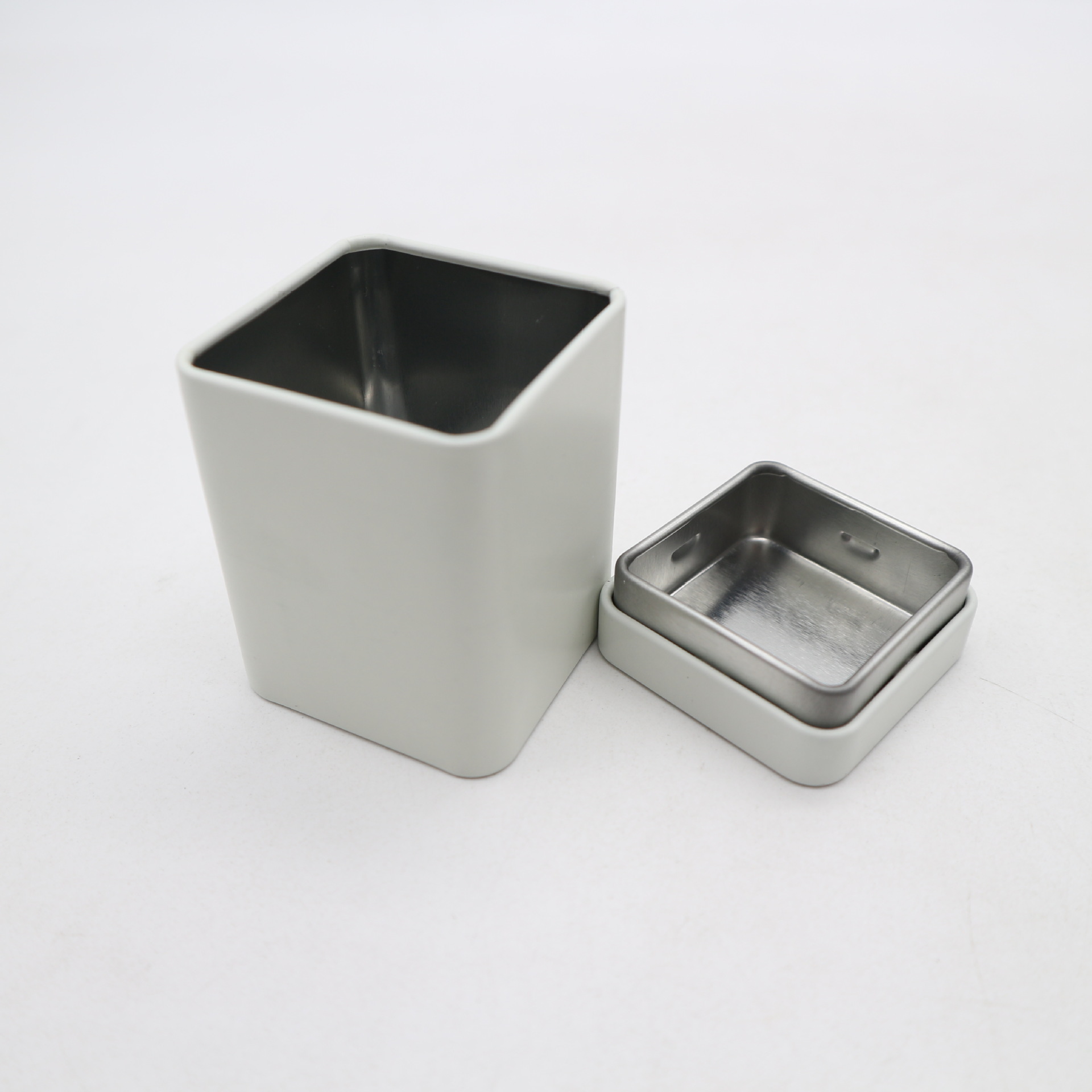 Matte Red Mini Square Tea Tin Box
