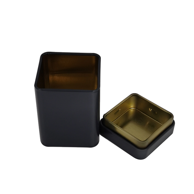 Matte Red Mini Square Tea Tin Box