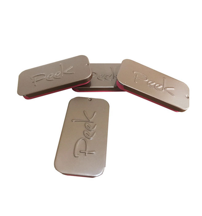 Sliding Lid Mini Tin Box Slide Tin Case with Embossing