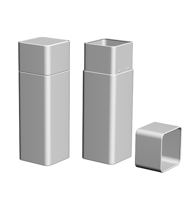 Square-Shaped Tinplate Tea Canister