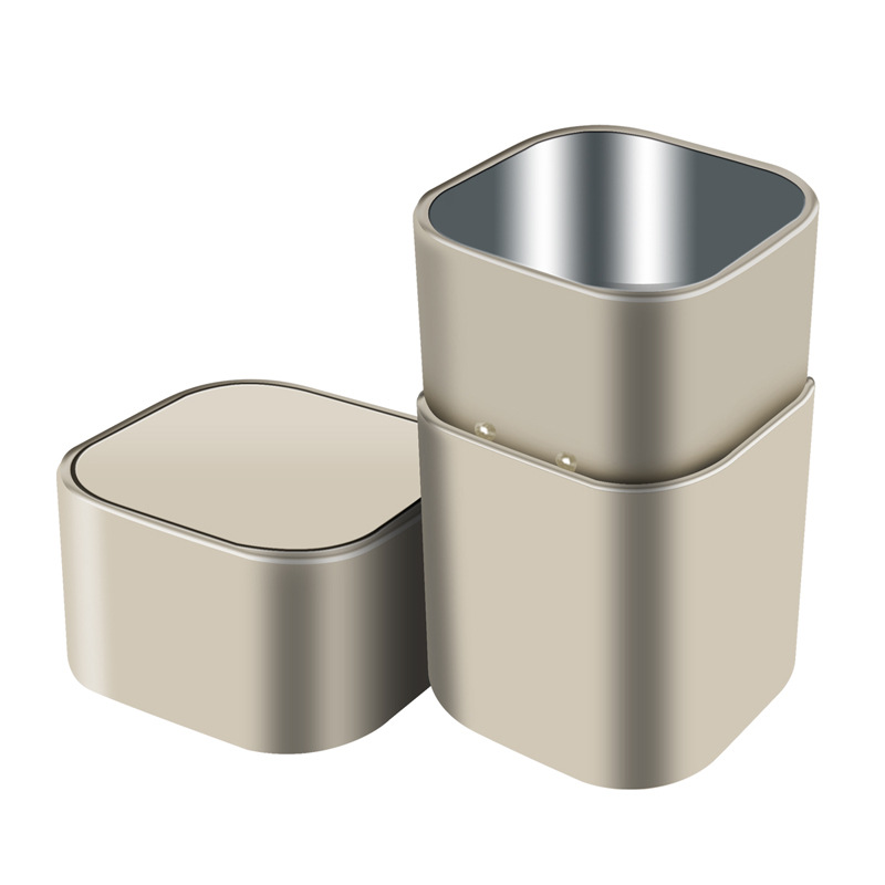 Square-Shaped Tinplate Tea Canister
