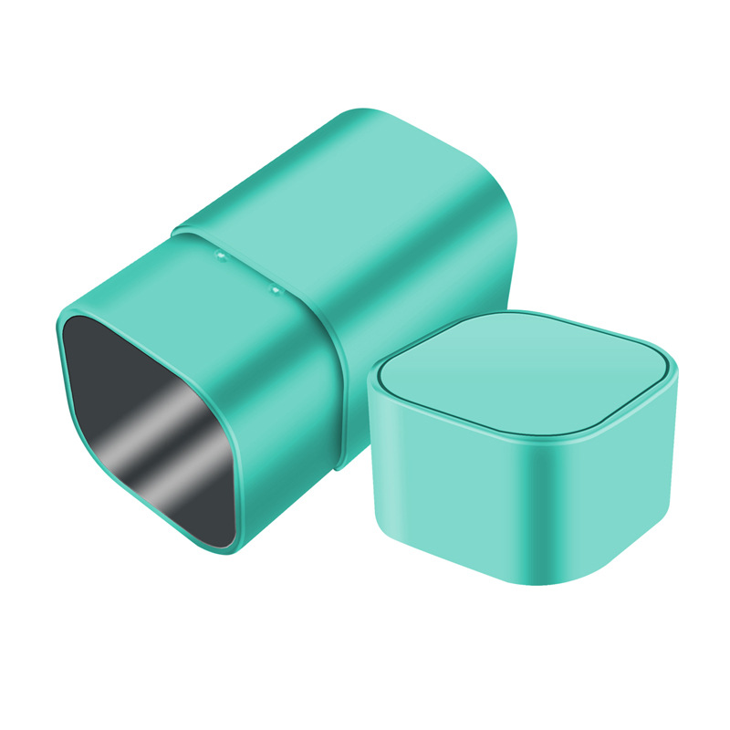 Square-Shaped Tinplate Tea Canister