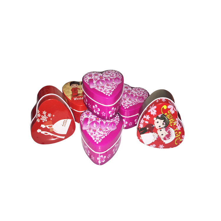 Heart shaped chocolate tin box for Valentines Day