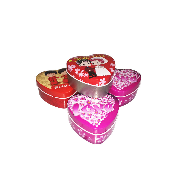 Heart shaped chocolate tin box for Valentines Day