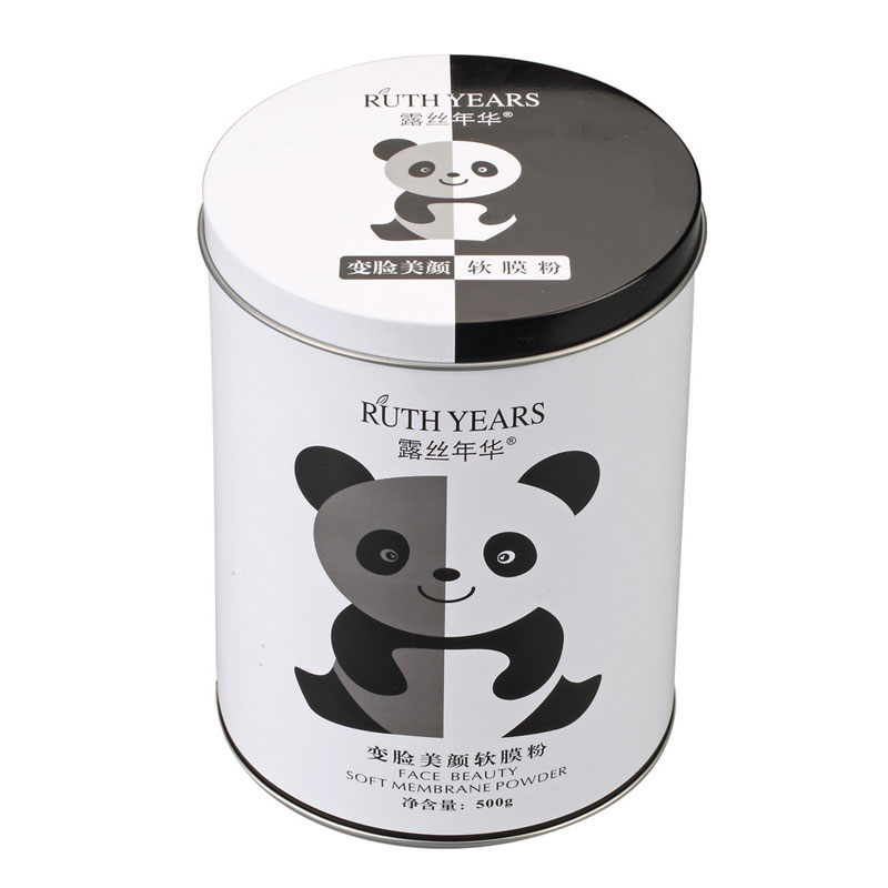 Cylinder Tinplate Can Cartoon Style Christmas Tin Box Lid Glossy Finish Custom Logo