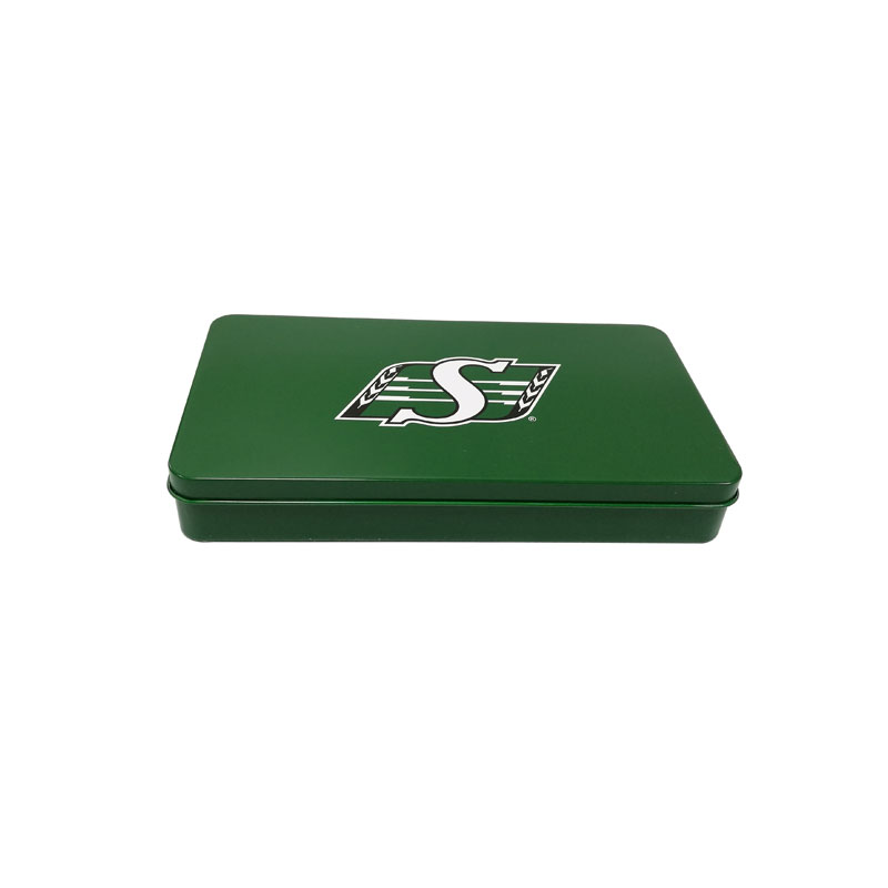 Rectangular Tin Box with Slip Cover Snap on Lid