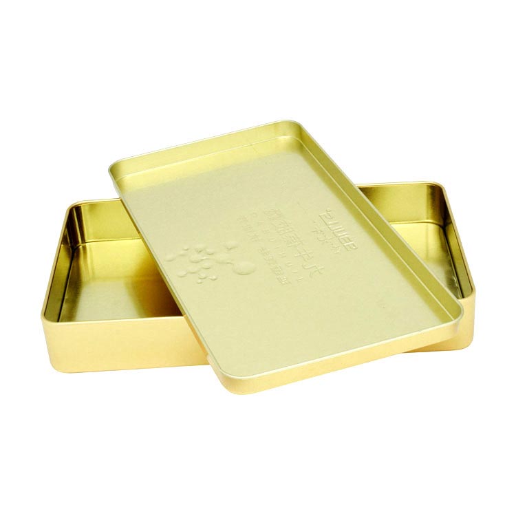 Rectangular Tin Box with Slip Cover Snap on Lid