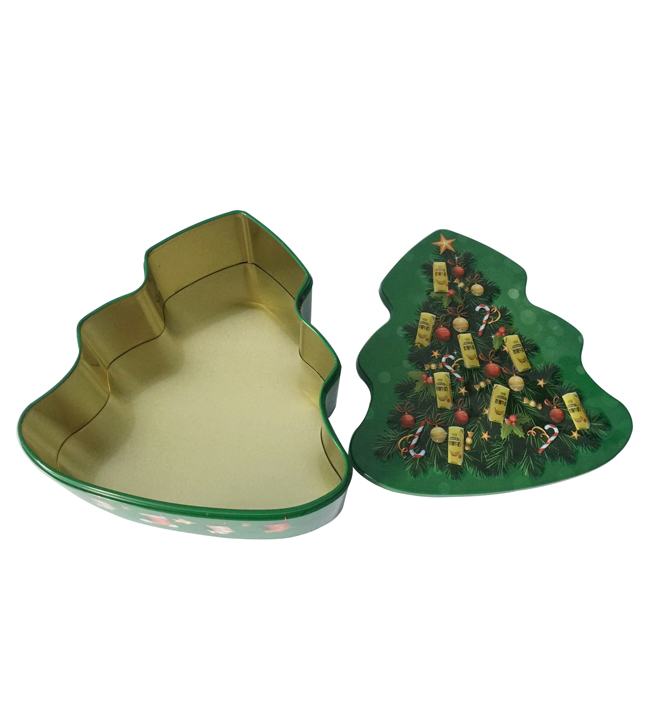 Christmas Tree Shaped Recyclable Tinplate Box