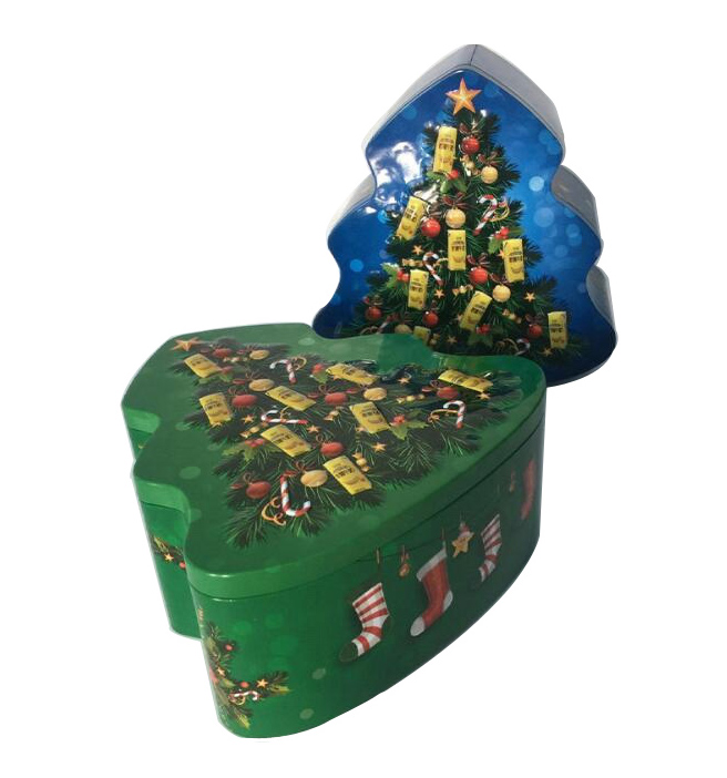 Christmas Tree Shaped Recyclable Tinplate Box