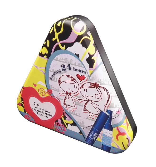 Triangle Shape Recycled Tinplate Gift Container